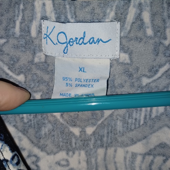 K Jordan Womens Long Sleeved Thigh Length Stretchy Blue Gray Black Tunic XL - Picture 4 of 5